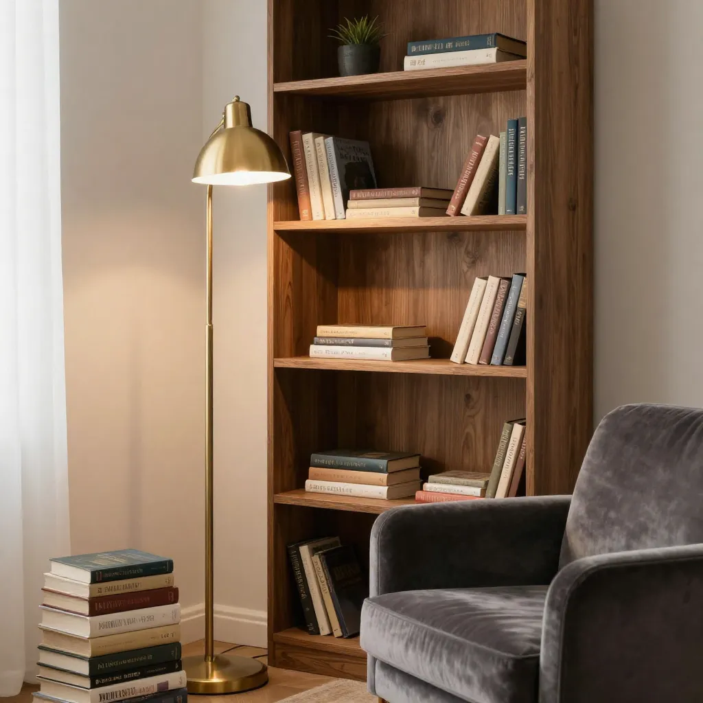 Reading Corner relaxation zone with shelf and lamp